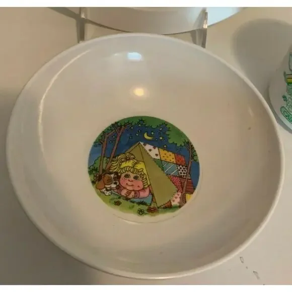 Cabbage Patch Kids Cereal Bowl OAA Cartoon Kids Camping Vintage 1986 - Picture 1 of 2